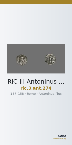RIC III Antoninus Pius 274 — CANOA