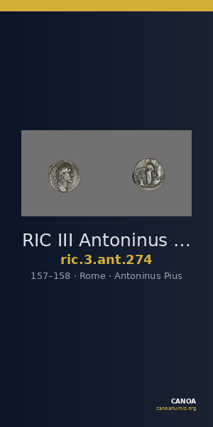RIC III Antoninus Pius 274 — CANOA
