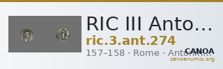 RIC III Antoninus Pius 274 — CANOA