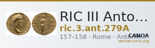 RIC III Antoninus Pius 279A — CANOA