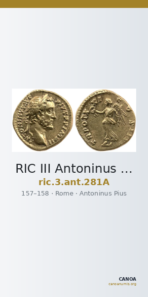 RIC III Antoninus Pius 281A — CANOA