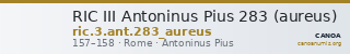 RIC III Antoninus Pius 283 (aureus) — CANOA