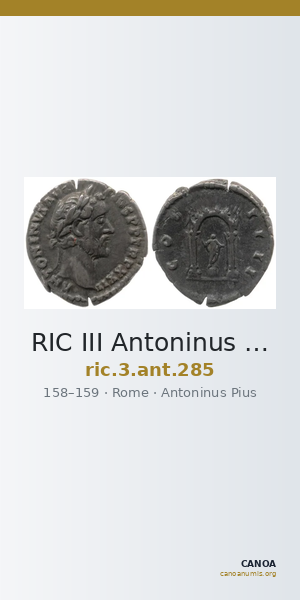 RIC III Antoninus Pius 285 — CANOA