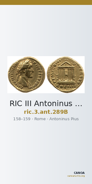 RIC III Antoninus Pius 289B — CANOA
