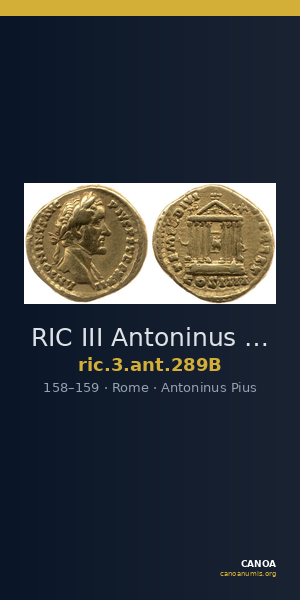 RIC III Antoninus Pius 289B — CANOA