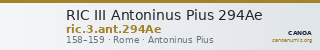 RIC III Antoninus Pius 294Ae — CANOA