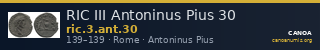 RIC III Antoninus Pius 30 — CANOA