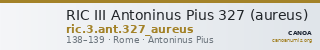 RIC III Antoninus Pius 327 (aureus) — CANOA