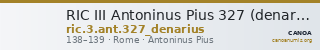 RIC III Antoninus Pius 327 (denarius) — CANOA