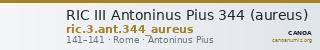 RIC III Antoninus Pius 344 (aureus) — CANOA