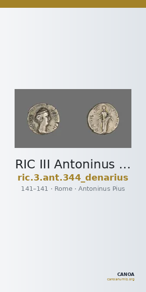 RIC III Antoninus Pius 344 (denarius) — CANOA