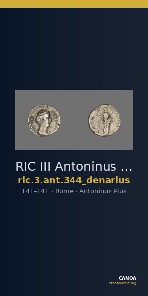 RIC III Antoninus Pius 344 (denarius) — CANOA