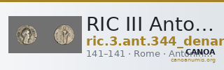 RIC III Antoninus Pius 344 (denarius) — CANOA