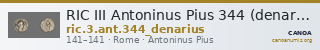 RIC III Antoninus Pius 344 (denarius) — CANOA