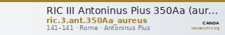 RIC III Antoninus Pius 350Aa (aureus) — CANOA