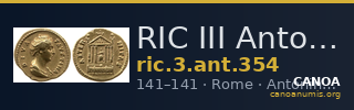 RIC III Antoninus Pius 354 — CANOA