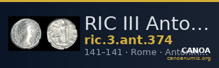 RIC III Antoninus Pius 374 — CANOA