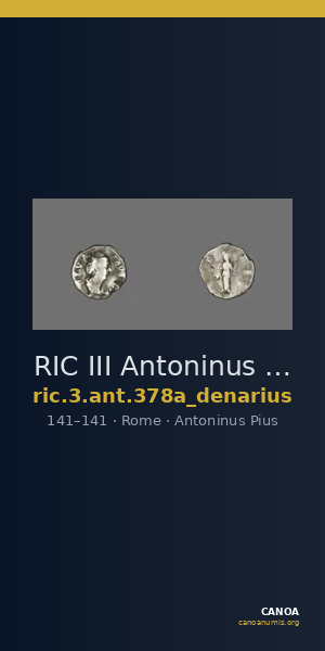 RIC III Antoninus Pius 378a (denarius) — CANOA