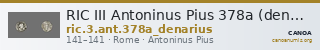 RIC III Antoninus Pius 378a (denarius) — CANOA