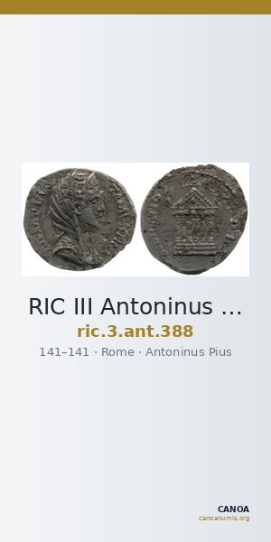 RIC III Antoninus Pius 388 — CANOA