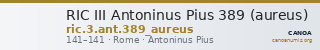 RIC III Antoninus Pius 389 (aureus) — CANOA