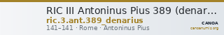 RIC III Antoninus Pius 389 (denarius) — CANOA