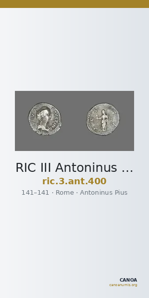 RIC III Antoninus Pius 400 — CANOA