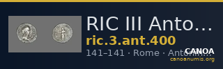 RIC III Antoninus Pius 400 — CANOA