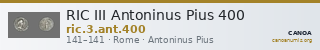 RIC III Antoninus Pius 400 — CANOA