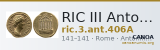 RIC III Antoninus Pius 406A — CANOA