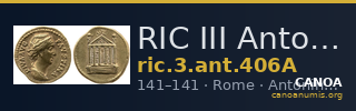 RIC III Antoninus Pius 406A — CANOA