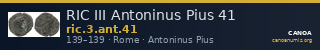 RIC III Antoninus Pius 41 — CANOA