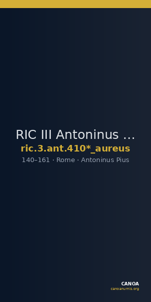 RIC III Antoninus Pius 410* (aureus) — CANOA