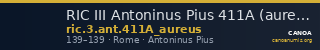 RIC III Antoninus Pius 411A (aureus) — CANOA