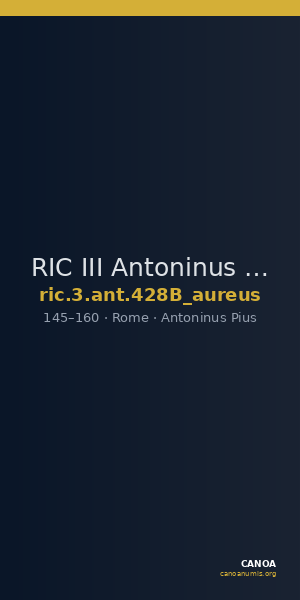 RIC III Antoninus Pius 428B (aureus) — CANOA