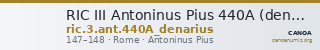 RIC III Antoninus Pius 440A (denarius) — CANOA