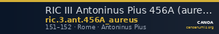 RIC III Antoninus Pius 456A (aureus) — CANOA