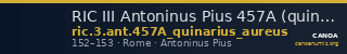 RIC III Antoninus Pius 457A (quinarius aureus) — CANOA