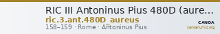 RIC III Antoninus Pius 480D (aureus) — CANOA