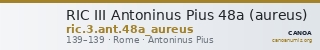 RIC III Antoninus Pius 48a (aureus) — CANOA