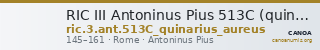 RIC III Antoninus Pius 513C (quinarius aureus) — CANOA