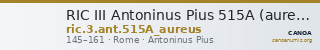 RIC III Antoninus Pius 515A (aureus) — CANOA