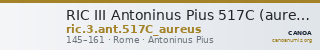 RIC III Antoninus Pius 517C (aureus) — CANOA