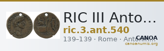 RIC III Antoninus Pius 540 — CANOA