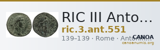 RIC III Antoninus Pius 551 — CANOA