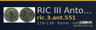 RIC III Antoninus Pius 551 — CANOA