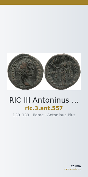 RIC III Antoninus Pius 557 — CANOA