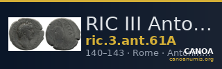 RIC III Antoninus Pius 61A — CANOA