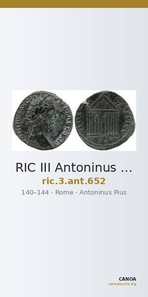RIC III Antoninus Pius 652 — CANOA