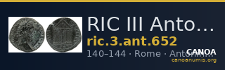 RIC III Antoninus Pius 652 — CANOA
